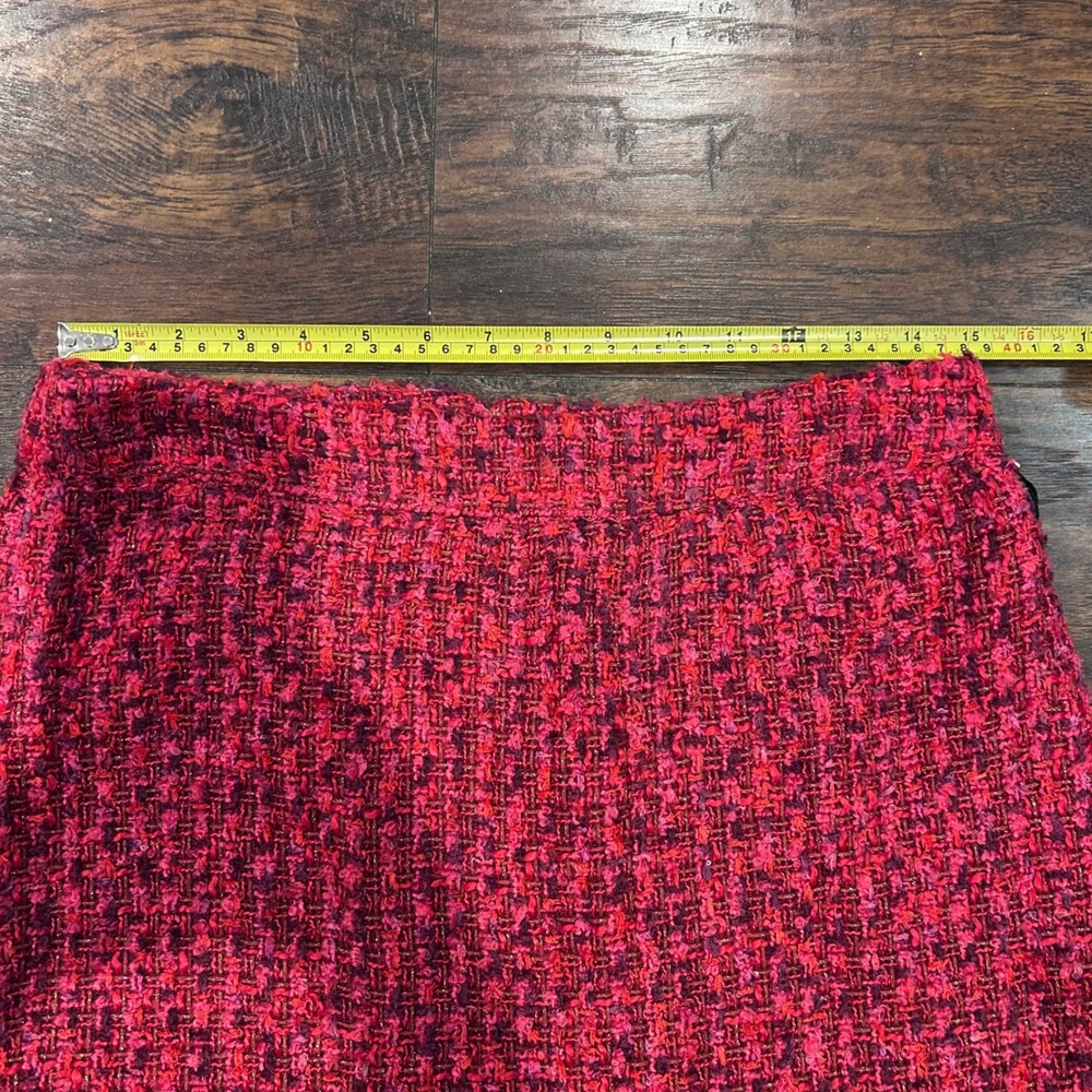 Donna Karan New York Bare necessities Skirt Womens Size 6 Red & Black Tweed New - Picture 7 of 13